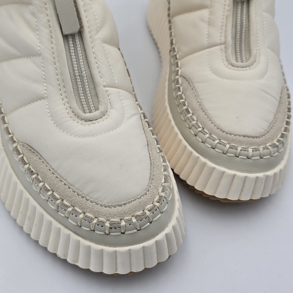 NWOT Dolce Vita Devlin Platform Zip-Up Sneakers, Ivory Nylon, Women's 8.5 - Picture 7 of 14